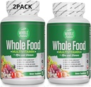 Ganzes Essen Multivitamin für Männer und Frauen (2PACK): Ganze Natur Täglich Superfood Vitamine Plus Mineralstoffe Verdauungsenzyme, Probiotika und Omegas. Pflanzenbasiertes Multi-Vitamin, nicht GMO Glutenfrei