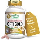 Botanische Wahl Maximale Stärke Opti Gold Vision Eye Health Support-Ergänzung für Gesamtauge Gesundheit für Männer und Frauen - Taurine, Vitamin A, Lutein, Bilberry, Alpha Lipoic Acid (60 Kapseln)