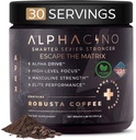 Alphacino Apex Instant Pilz Kaffee - Schwarz Maca Ashwagandha + Energy Drink Pulver für Männer, Ideal für Muskelaufbau Wachstum, Sharp Focus & Stamina, Mens Energy Powder Drink Mix, S7-30SV (4.68 oz)