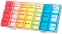 kiniza Small Weekly Pill Organizer, 3 Mal pro Tag Reisebox mit offenem Design Halter Komponenten Moisture-Proof Portable Friendly Case für Ergänzungen, Vitamin, Medikamente