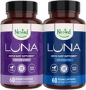 Eingebettete Naturn Luna Schlafhilfe Bundle | Luna & Luna Melatonin-freie Schlafpillen mit natürlichen Inhaltsstoffen Melatonin, Valarien, & More (120 Count)