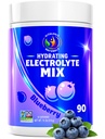 Blueberry Hydration Powder – Zero Sugar Electrolyte Drink Mix | 90 Servierungen | Keto, Vegan, Glutenfrei | Natürliche Elektrolyte für Muskelrückgewinnung, Energie, Cramp Relief | für Frauen, Läufer