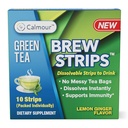 CALMOUR Natürliche grüne Tee Extrakt Streifen 10 Pack | Grüne Teebeutel Alternative Reisen Freundliche On-The-Go schnell lösen Streifen | Lemon Ginger Tee mit Antioxidantien | Matcha Grüner Tee Geschmack