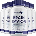 (5 Pack) Mindful Wellness Advanced Brain Savior Kapseln Pillen, Gehirn Savior Mind Boost Ergänzung für Kognition und Fokus, Gehirn Savior Bewertungen, Mindful Wellness Brain Pill Supplement (300 Kapseln)