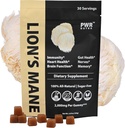 REAL Lion's Mane Mushroom Gummis - Herz, Immunität, Entzündung, Hirnunterstützung, Vegan, Zuckerfrei, GF, 30 TRUE Servierungen, 3.7oz