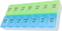 7 Tage Wöchentliche Pille PM Organizer, ShysTech Große Pillen Fall Pille Box für Pillen / Vitamin / Ergänzungen / Meditation (blau/grün)