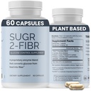 OPTIVIDA Sugr-2-Fibr - Premium-Blutzucker-Supplement* (60 Count) - Unterstützt gesunde Blutzucker-Level* durch die Unterstützung von Glucose-Mebolismus zu Fiber* - Glutenfrei, Non GMO, Veggie Kapseln.