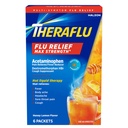 Theraflu Max Strength Daytime Flu Medicine for Flu Symptom Relief mit Acetaminophen und Dextromethorphan HBr, Honey Lemon Flavored - 6 Pulver-Packets