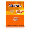 Motrin IB - comprimés d'ibuprofène, deux comprimés par paquet, 50 paquets au total, une boîte
