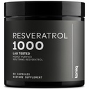 Ultra High Potency Third-Party Tested Trans Resveratrol 1000mg - 98% Rein, hochrein und biologisch verfügbar - Resveratrol Polygonum Root Extract - 60 Kapseln