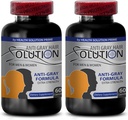 Catalase Anti-Grau - Graue Haarlösung für Männer und Frauen - Anti-Grau-Haar-Ergänzungen Vitamine - Organic Natural Hair Color for Gray Hair Coverage - Haarprodukte für Damen - 2 Flaschen 120 Kapseln