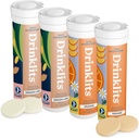 Drinklits Ginger-Lime & Orange Elektrolyt Tablets (4) Tube Bundle | Daily Hydration Combo Pack | Delicious Natural Flavors - 0g Zucker | 40 Servierungen - 10 Tabletten pro Tube