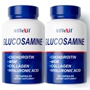 Premium Glucosamine & Chondroitin Nahrungsergänzung - Gesunde Gelenk-, Knochen- und Knochenunterstützung - Reich an MSM & Collagen - Bio Natural Ingredients - Made in USA - 120 Kapseln 2 Pack