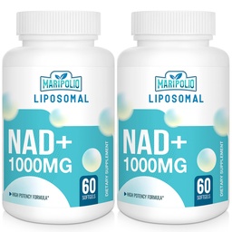 Liposomal NAD+ Supplement 1000 mg | Höchste NAD Pontecy | Höchste Absorption | Reine NAD-Ergänzung | Energie- und DNA-Reparatur, Alterung Verteidigung, Gehirnfunktion | 120 Softgels