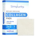 Collagen Dressing Pads - 2" x 2" 5 Count Collagen Pads für Wunden - Nicht-Adherent Collagen Dressing für Wund Care - Safe n' Simple Wound Care Supplies