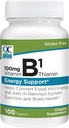 Qualität Wahl Vitamin B1 Thiamin 100 mg Energieunterstützung, Nervous System Funktion, & Gehirn Gesundheit Vitamin Ergänzung Tabletten, 100 Zähler Flaschen