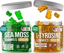 Irish Sea Moss & L-Tyrosine Gummies - L Tyrosine Supplement, Sea Moss Gummi für Erwachsene, Kinder - Focus Gummies, Irish Sea Moss Bladderwrack Burdock Root - 60 L-Tyrosine, 60 Irish Sea Moss Gummies