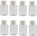 12PCS 30ML 1OZ Transparente leere Plastikflaschen mit weiße Schraube Kappe feste Pulver Kapseln Pille Tablet-Halter Aufbewahrung Box wiederbefüllbar tragbaren Behälter Jar Pot für Reisen tägliche Leben