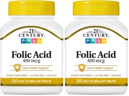 Schaumsäure des 21. Jahrhunderts 400 mcg Tabletten, 250 Zähler (Pack von 2)
