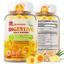 Ginger Chews Gummies für Übelkeit & Verdauungsunterstützung, Stomach Relief - Zuckerfrei mit Turmeric & Odorless Knoblauch, Quercetin, Vitamin D3, C, Delicious Digestive Supplements, 60Cts (Pack von 1)