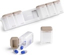 Wöchentliche Pille Organizer Magnetische, abnehmbare Pille Box 7 Tag 1 Mal am Tag, große Pille Fall Reisen, Woche Einmal täglich Medikamentenspender, Medizin Container Halter für Nahrungsergänzung Vitamin, Braun