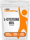 BulkSupplements.com L-Cystein HCl Pulver - NAC Supplement, Aminosäureergänzung - Glutenfrei, 500mg pro Servierung, 250g (8,8 oz) (Pack von 1)