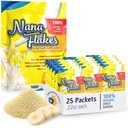 Nana Flakes 100% reine Banana Flakes medizinisches Lebensmittelpulver - Fettaufnahme & Natürliche Remedy für Diarrhea & Heart Burn - Große Quelle von Protein & Fiber (25 Single-Serve Packs)