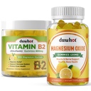Migraine Relief - Vitamin B2 Gummi (Riboflavin) 400mg & Magnesiumoxid Gummi 400mg, Kopfschmerzen Relief & Nervous Systemunterstützung
