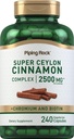 Piping Rock Super Ceylon Cinnamon Complex Kapseln | 240 Pulverpillen | Extrakt Supplement mit Chrom und Biotin | Vegetarisch, Nicht-GVO, Glutenfrei