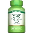 Nature's Truth Zinc 50mg Supplement | mit Vitamin C | 200 Liquid Softgels | Non-GMO & Gluten Kostenlos
