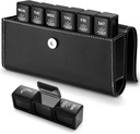 BUG HULL 3x a Day Pill Organizer with PU Case - Weekly Travel Medicine Box for 3 Times a Day