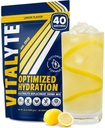 Vitalyte Elektrolyt-Pulver-Getränk-Mischung, Isotonic Elektrolyt Hydration Mix, Gluten Free Post Workout-Pulver-Mischung, Packung von 1, 35 Unzen, Zitronengeschmack