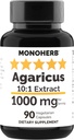 MONOHERB Agaricus Pilzextrakt 1000 mg - 90 Vegetarische Kapseln