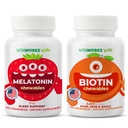 Kinder Melatonin 1mg Chewables + Biotin 5000mcg Chewables Bundle