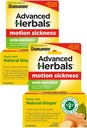 Dramamine Motion Sickness Relief, Non-Drowsy, Naturals with Ginger, 18 Ct. (Pack von 2)