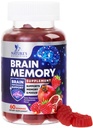 Brain Supplements für Memory & Focus Gummies - Brain Health Clarity mit B6 B12 & Phosphatidylserin - Natural Nootropics Cognitive Concentration & Alertness Support Vitamine - 60 Vegan Gummies
