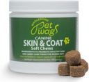 Allergy & Itch Relief für Hunde – Haut & Coat Soft Chews w/Omega-3, Fischöl, Biotin, Collagen – Reduziert Shedding, fördert gesunde Haut & Shiny Fur – 60ct