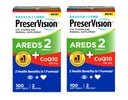 PreserVision Eye Vitamin & Mineral Supplement AREDS 2 Formel + CoQ10, 2-in-1-Gesundheitsvorteile, 100 Softgel (2 pro Tag) Paket von 2