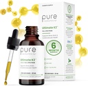 Pure Therapro Rx Ultimate K2 Supplement | Flüssiges Liposomas Vitamin K2 Tropfen | 180 Servieren | 600mcg Vegan K2 als MK4 & MenaQ7 MK7 | Unterstützt Knochengesundheit, Herzgesundheit, Haut und Haar | 20 mL