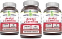 Formules étonnantes Acétyl L-Carnitine 1500 Mg par portion Capsules de légumes Supplément de produits non-OGM (sans gluten) Fabriqués aux États-Unis (120 Nombre)