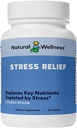 Natural Wellness Stress Relief – Erweiterte Freisetzung Formel mit Magnesium, Valerian, Hops & Skullcap –Promotes Beruhigung, Fokus, Entspannung & Energie Balance – Natürliche Schlafhilfe & Angsthilfe – 60 Tabletten