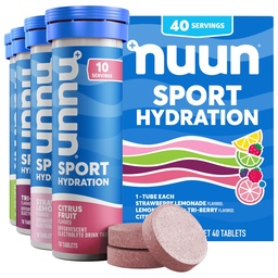 Nuun Sport Elektrolyt Tablets für proaktive Hydration, gemischte Flavors, 4 Packung (40 Servierungen)