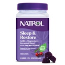 Natrol Schlaf + Wiederherstellen Magnesium Glycinate Blend Gummis mit Melatonin 5mg - Beruhigen Sie Magnesium mit GABA, Botanische Mischung, Kirsche Geschmack, 60 Gummie