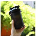 CHNLML Protein Shaker Bottle 400ML/16Oz w. Shaker Ball für Protein Shake, Shaker Bottle with Mixing Ball, Leak-Proof, BPA-Free, für Gym, Workout, Juice Mixer (Black/Black Body, 16Oz-400ML-1Bottle)