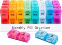 ASprink Monatliche Pille Organizer 2 Mal am Tag,30 Tage eine Monat Pille Box AM PM,31 Tage Pille Fall kleine Komponenten, Vitamine zu halten,Reisen Medizin Organizer,31 Tage Pille Organizer zweimal pro Tag