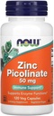 JETZT Lebensmittel Zink Picolinat 50mg,120 Kapseln (Pack von 2)