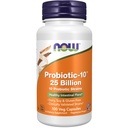 JETZT Nahrungsergänzungsmittel, Probiotic-10TM, 25 Billion, mit 10 Probiotischen Strainen, Dairy, Soy und Gluten frei, Strain Verified, 100 Veg Kapseln