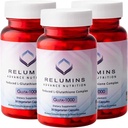 Relumines Advance Nutrition Gluta 1000 - Reduzierte L-Glutathione, Alpha Lipoic Acid & Rose HIPS, Antioxidante Unterstützung für Haut & Gesamt Wellness, Made in USA - 30 Kapseln x 3 Flaschen (45-Day Supply)