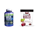 Fokusfaktor Erwachsene Extrastärke, 120 Zähler - Gehirn Ergänzung für Speicher & Force Faktor Gesamte Beets Weiche Chews mit Beetroot, Nitrate, L-Citrulline, Grapeseed Extract