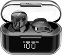 Auricolare senza fili TOZO T18 cuffie Bluetooth 5.3, IPX8 impermeabili auricolari, 4 Mic Clear Call Long Playtime con LED Digital Display Charging Case, Stereo Bass Sound 32 personalizzato EQ tramite APP